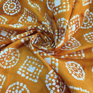 Mustard Batik Cotton Print Fabric