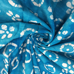 Sky Blue Batik Cotton Print Fabric