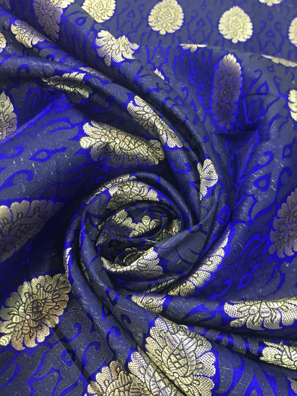 Blue Banarsi Silk Brocade