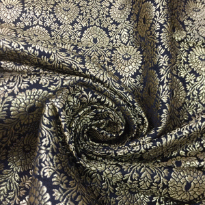 Black Banarsi Silk Brocade